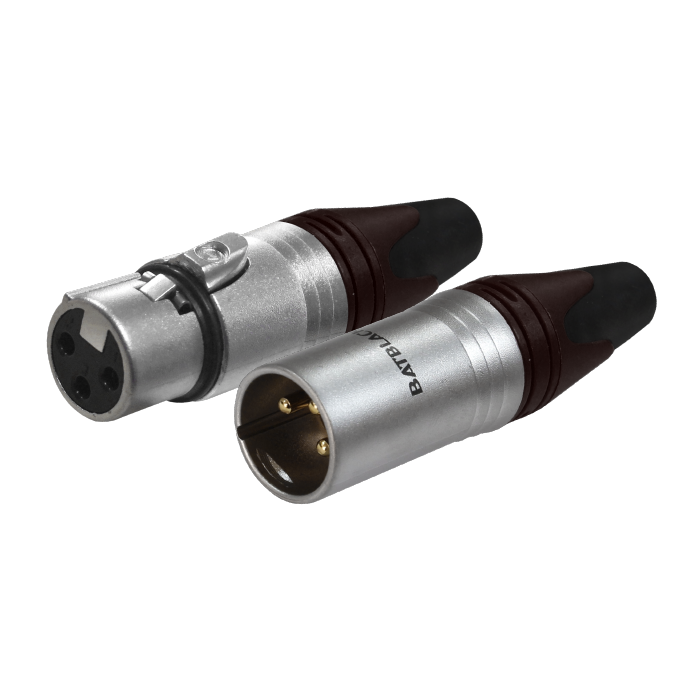 CONECTORES CANON XLR HEMBRA Y MACHO 3 PINES BATBLACK NEGRO LA1312MF-NG