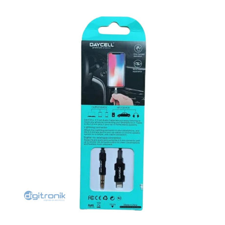 CABLE CONVERTIDO AUDIO DE LIGHTNING A PLUG 3.5MM AUX15 DAYCELL