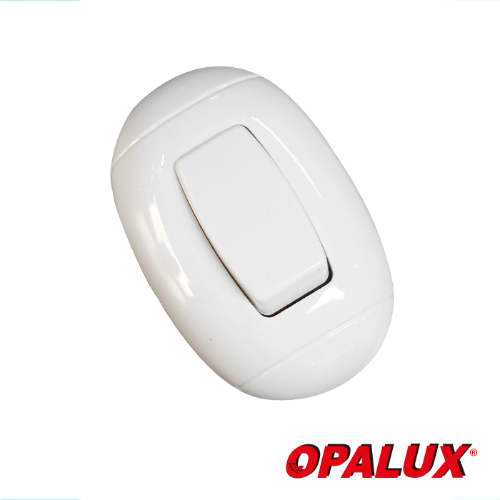 INTERRUPTOR SIMPLE OVAL OPALUX 10AMP BLANCO OP-223-1WH