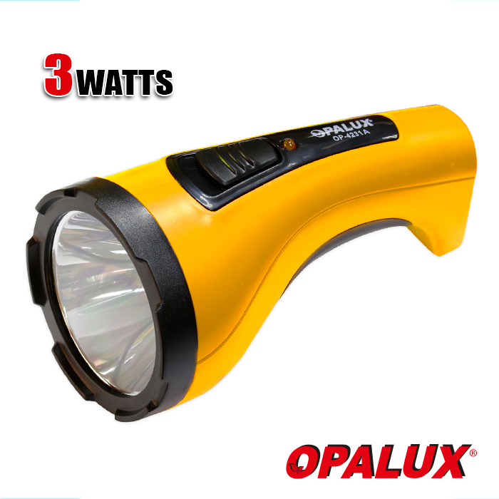 LINTERNA LED OPALUX 3W ALTA- BAJA RECARGABLE 220V-240V OP-4231A