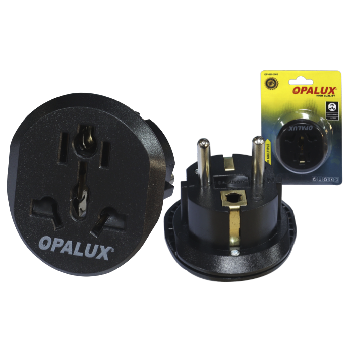 ADAPTADOR SCHUCKO A TOMA MULTIPLE C/NEGRO OPALUX OP-605-2NG