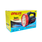 LINTERNA LED RECARGABLE 220V OPALUX 3W ROJO OP-8693R