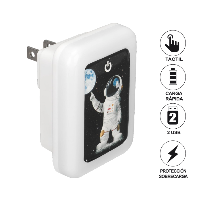 CARGADOR USB LUZ GUIA 3 TEMPERATURAS OPALUX ASTRONAUTA OP-G29-1