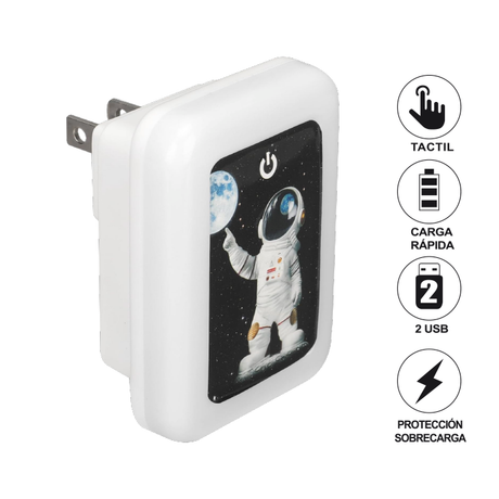 CARGADOR USB LUZ GUIA 3 TEMPERATURAS OPALUX ASTRONAUTA OP-G29-1