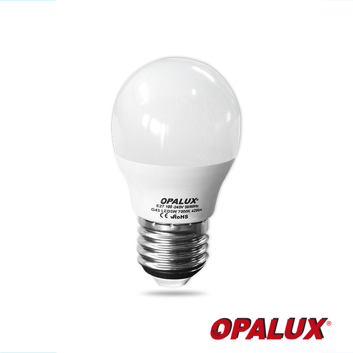 FOCO LED 5W G45 E-27 LUZ BLANCA 420LM 6500K OPALUX OP-G45ZY-5W