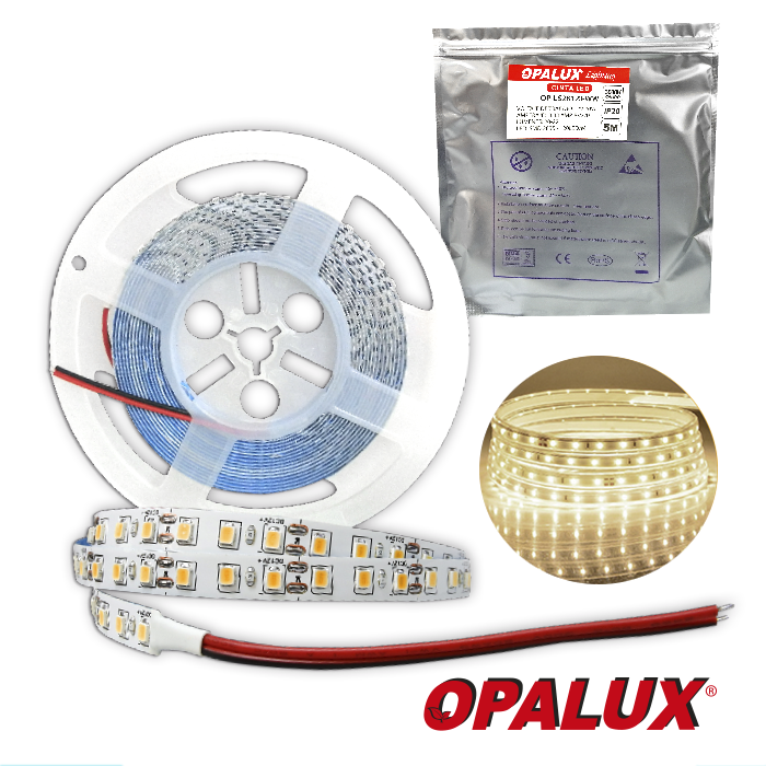 CINTA LED 4000K LED2835 120LEDS IP20 5M LUZ CALIDA "OPALUX" OP-LS28120-NW