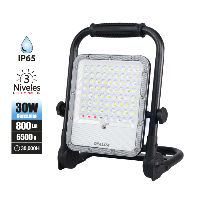 REFLECTOR PORTATIL LED OPALUX 30W 800LM OP-TG05-30W