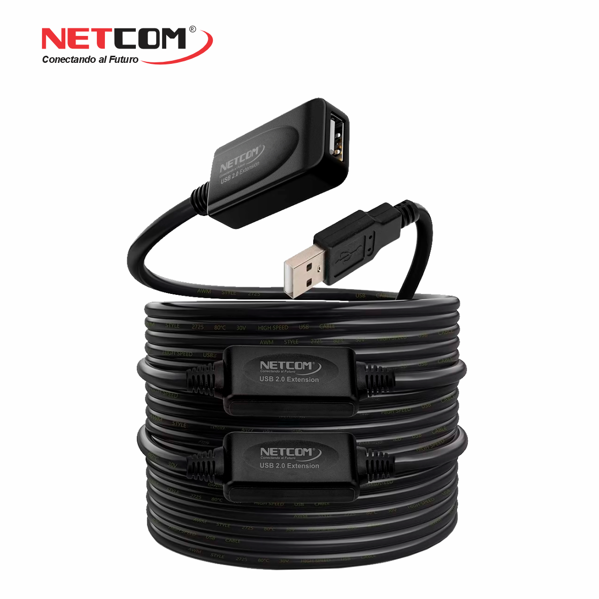 CABLE EXTENSIÓN USB 2.0 ACTIVO DE 30M NETCOM PE-UA0330