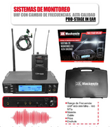 SISTEMA DE MONITOREO IN EAR UHF 600-999-100 MTS INALAMBRICO PROFESIONAL MACKENZIE – PRO-STAGE IN EAR