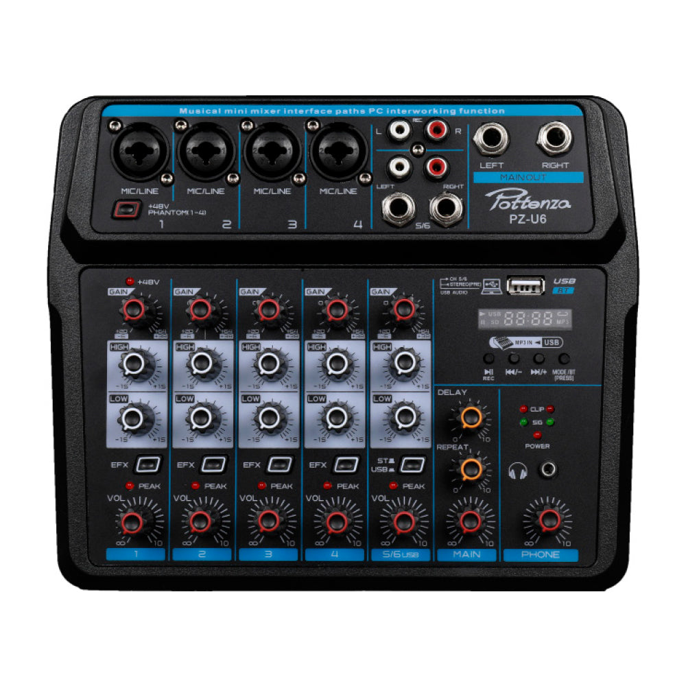 MEZCLADORA C/INTERFACE A PC POTTENZA PZ-U6