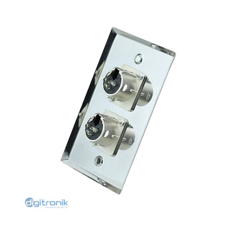 PLACA FACE PLACA DE METAL 2 XLR HEMBRA NETCOM PE-XLR102