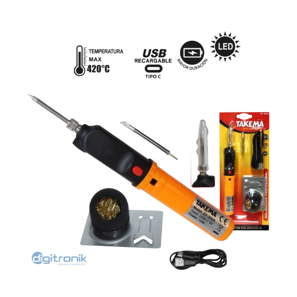 CAUTIN RECARGABLE TIPO C 12W DC5V, CABLE USB ZD-20GA