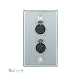 PLACA FACE PLACA DE METAL 2 XLR HEMBRA NETCOM PE-XLR102