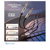 CABLE DE AUDIO 1 PLUG 3.5MM A 2 PLUG 6.3MM NETCOM PE-RS0502