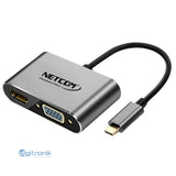 ADAPTADOR UDB-C A HDMI VGA 4K NETCOM PE-TA0139