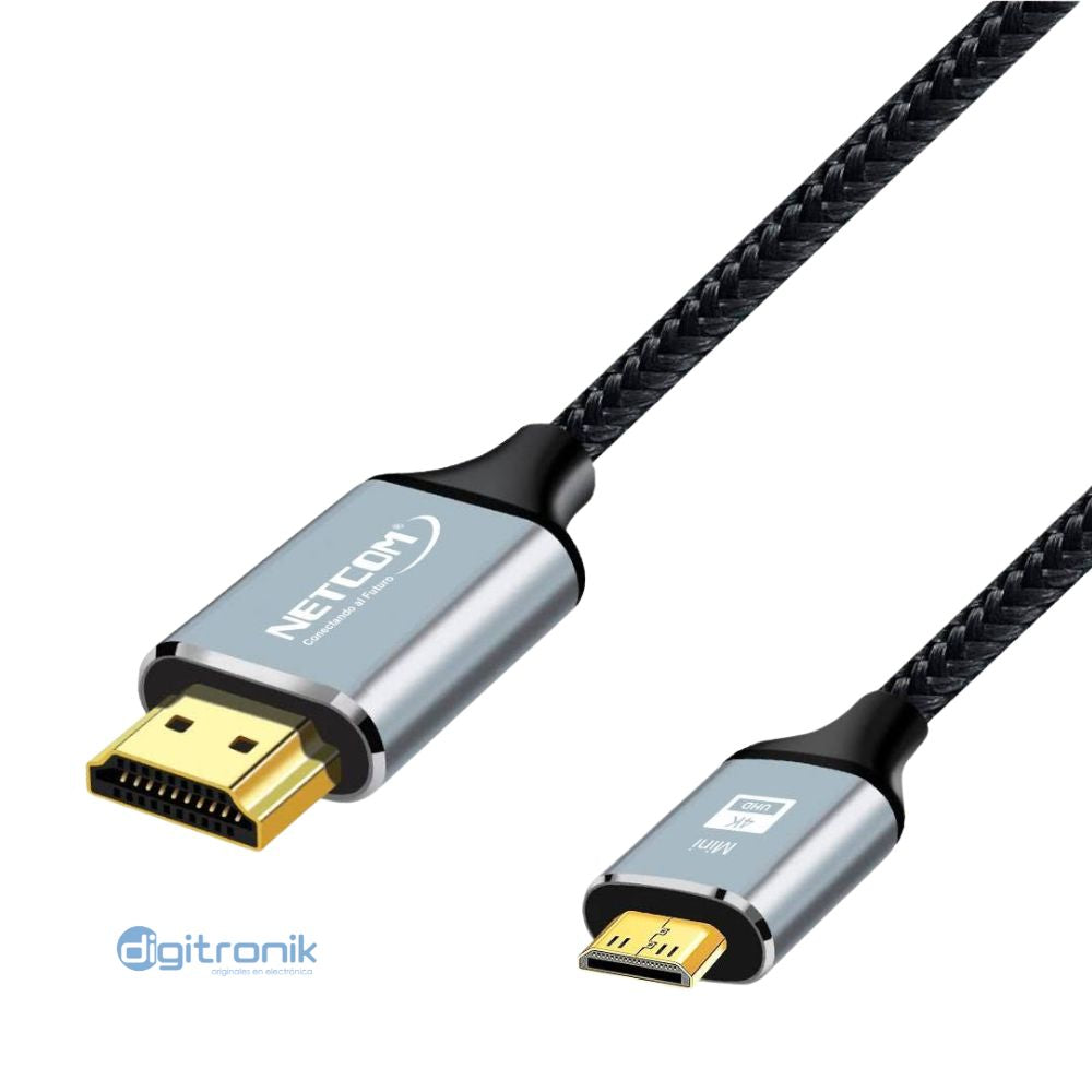 CABLE HDMI A MINI HDMI V2.0 10MTS NETCOM PE-HD0844