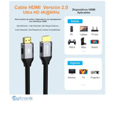CABLE HDMI V2.0 8MTS NETCOM PE-HD0108