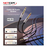 CABLE DE AUDIO 1 PLUG 3.5MM A 2 PLUG 6.3MM NETCOM PE-RS0503