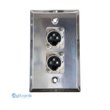 FACE PLATE PLACA DE METAL  2 XLR MACHO NETCOM PE-XLR002