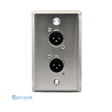 FACE PLATE PLACA DE METAL  2 XLR MACHO NETCOM PE-XLR002