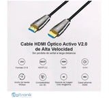 CABLE HDMI A FIBRA OPTICA DE 30M UHD 4K@60HZ V2.0 NETCOM PE-HF0030