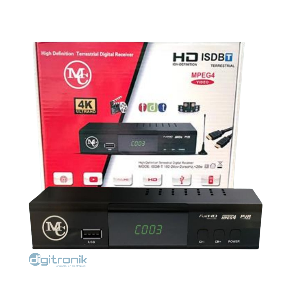 Sintonizador decodificador tv digital HD 1080p tdt isdbt