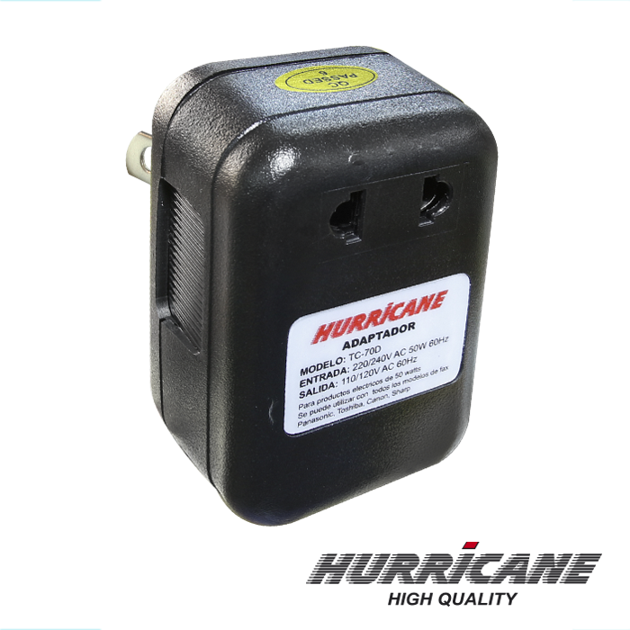 TRANSFORMADOR 220-110V 50W 60HZ HURRICANE TC-70D