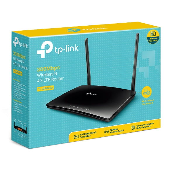 TP-LINK ROUTER INALAMBRICO N 4G LTE 300MBPS TL-MR6400APAC