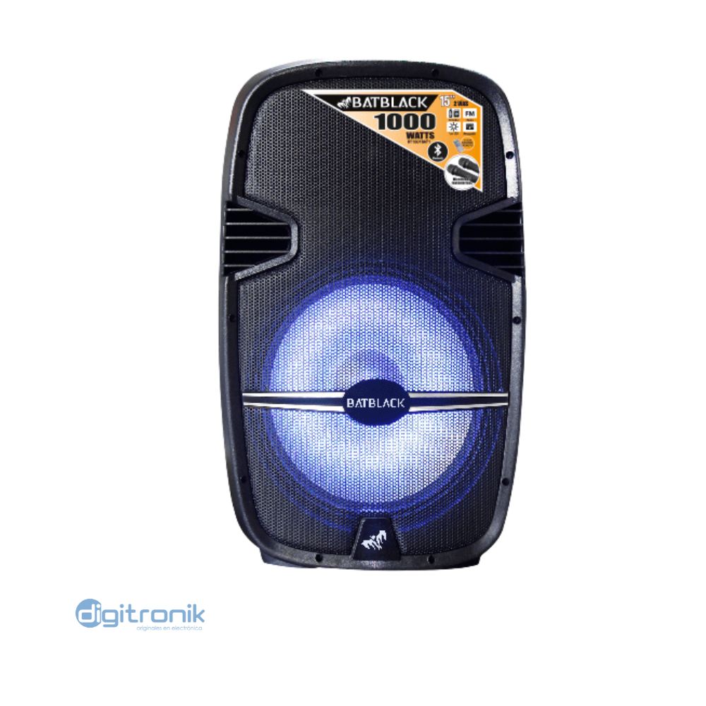 PARLANTE AMPLIFICADO 15" 3000W BATBLACK CON BT,FM,USB BT-1501BAT