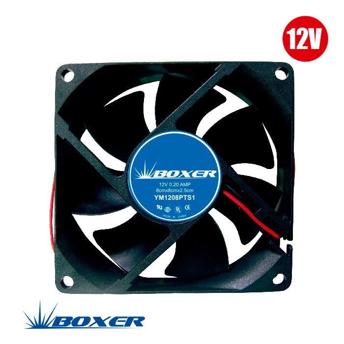 VENTILADOR BOXER 80X80MM 12VDC 0.19AMP YM-1208