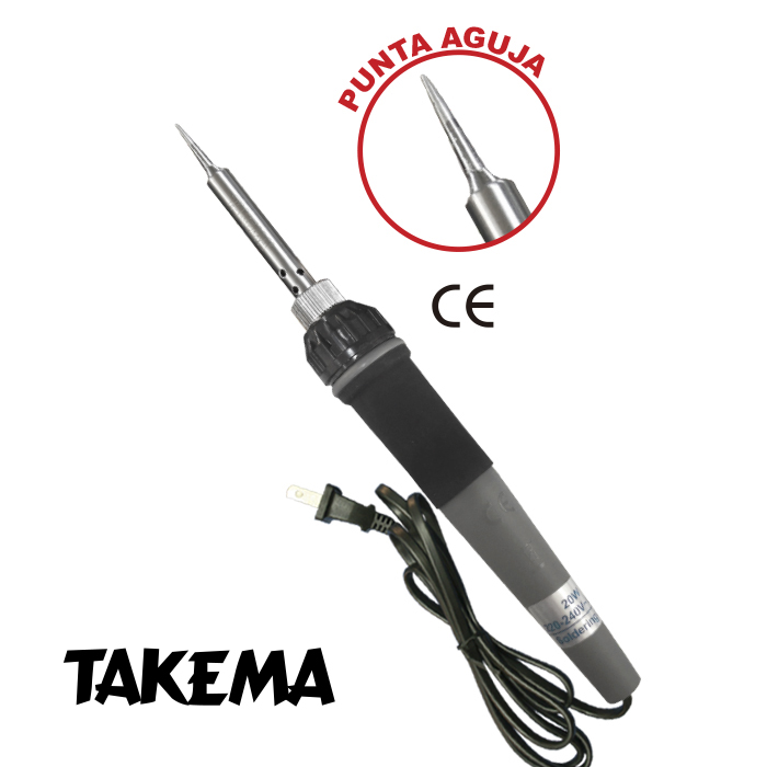 CAUTIN TAKEMA 20W PUNTA AGUJA MANGO PLOMO/NEGRO ZD-416G