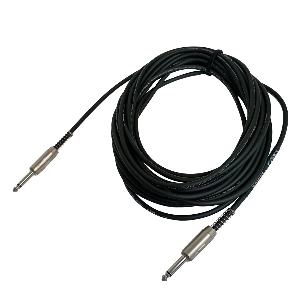 CABLE PLUG MONO 6.3MM A PLUG MONO 6.3MM CON RESORTE DE 10M PROEL BULK100LU10