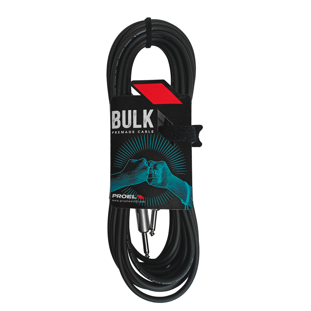 CABLE PLUG MONO 6.3MM A PLUG MONO 6.3MM CON RESORTE DE 10M PROEL BULK100LU10