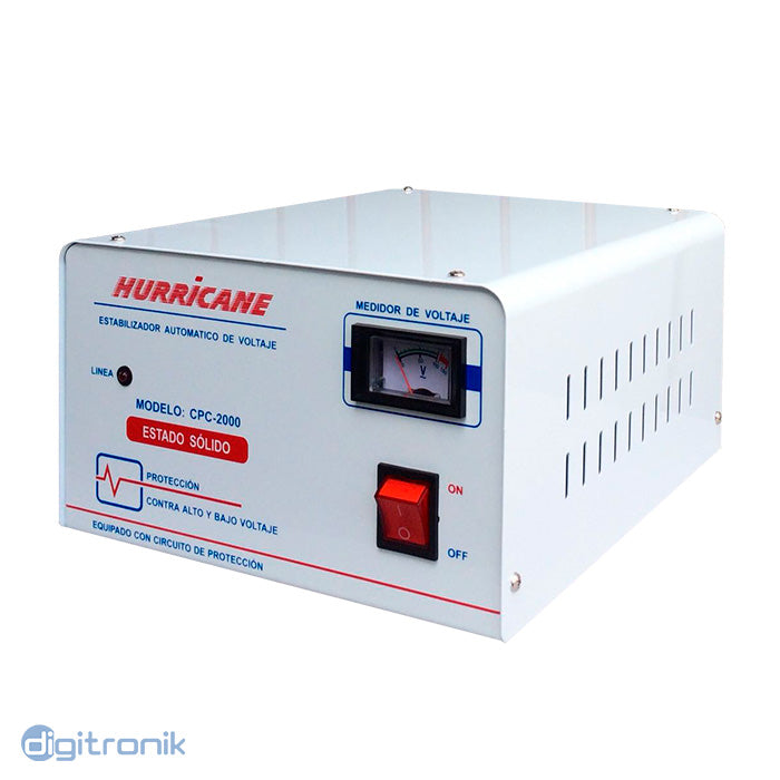 ESTABILIZADOR HURRICANE SOLIDO 2000W 3 SALIDAS 220V CPC-2000