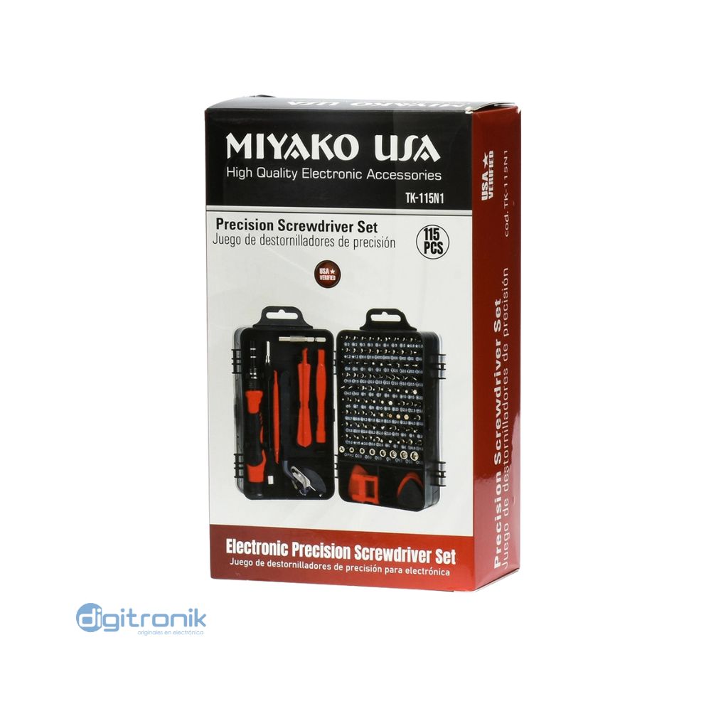 JUEGO DE DESTORNILLADOR DE PRECISION MIYAKO 115 EN 1 TK-115N1