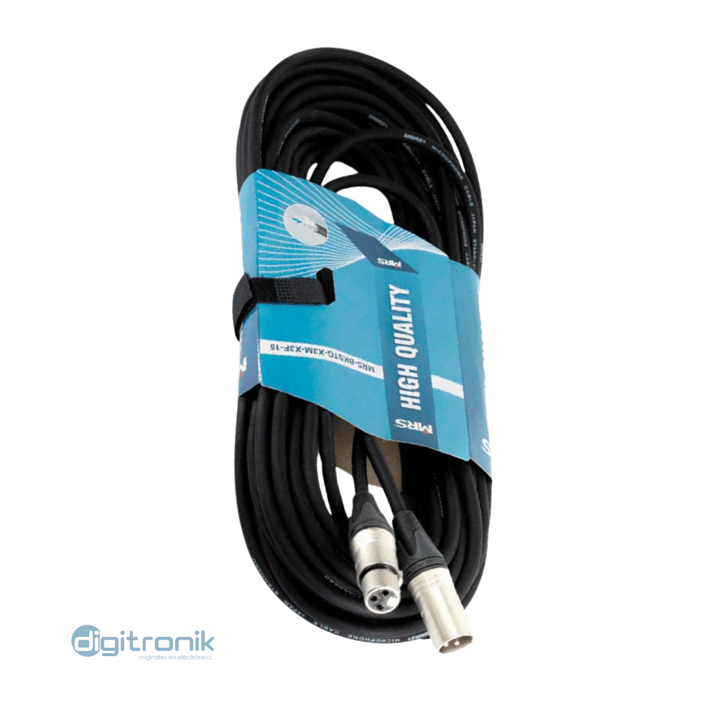 MRS – BKSTG-X3M-X3F-15 CABLE BALANCEADO XLR MACHO A XLR HEMBRA DE 15 METROS